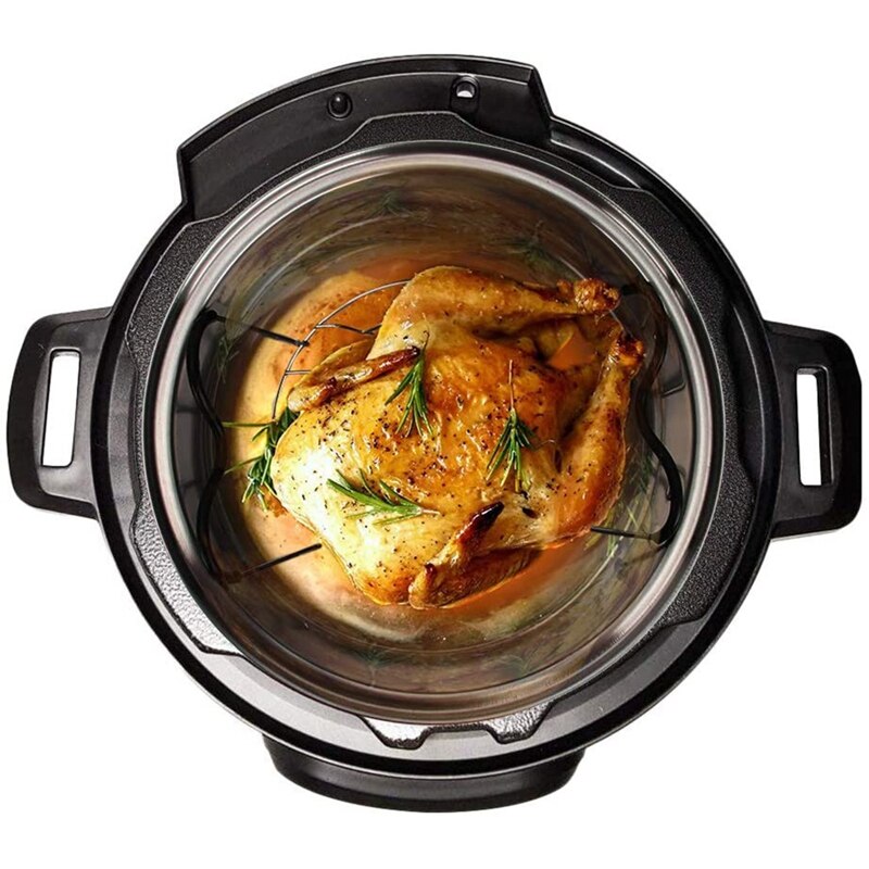 Steamer Rack Trivet with Handles Compatible Stainless Steam Rack Pressure Cooker Trivet for Easy Chicken Pot Removal