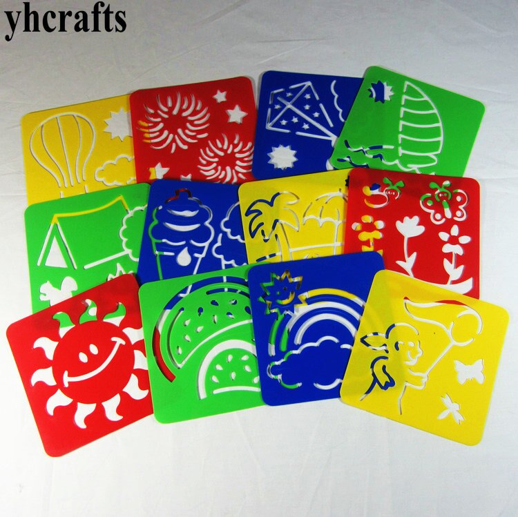 12PCS/LOT, Summer stencil, Kids template,Art stencil, Summer toy,Birthday .Christmas .Kids toy