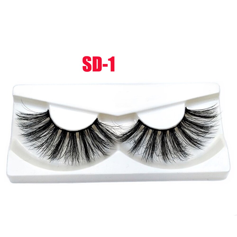 25MM Lashes 5D Mink Hair False Eyelashes Dramtic Thick Long Wispies Fluffy Full Strips Handmade Eye Makeup Lashes Extension Tool: 1 Pair SD-1