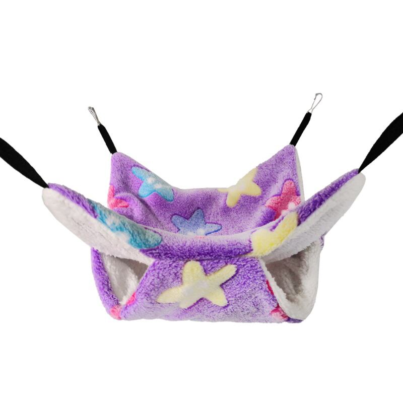 Liten husdjursbur hängmatta sugar glider bur lek sovsäng ekorre gungbo 517e: Lila / S -20cm