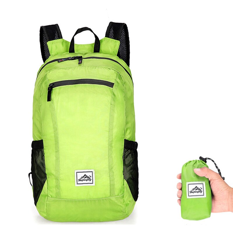 20l lichtgewicht draagbare opvouwbare rugzakken, waterdichte rugzakken, opvouwbare tassen, outdoor rugzakken, reisrugzakken, wandelrugzakken: Groente