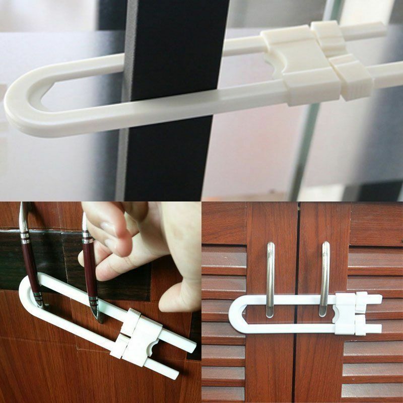 1pc Plastic Baby Safety Lock U-Shaped Cabinet Latches Kids Toddler Safe Closet Kitchen Door Locks