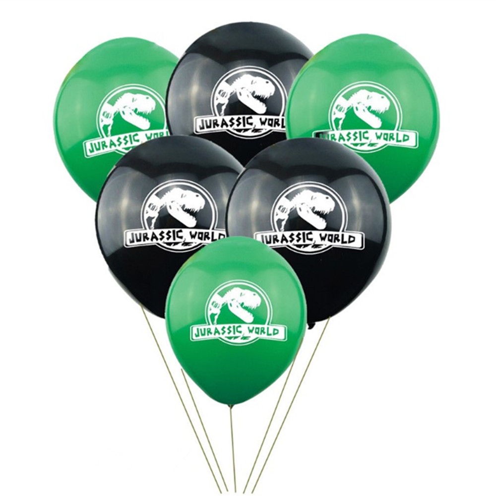 1 set grattis banderoller dinosaurie fest dino latex ballonger baby födelsedag dekorationer barn dinosaurie födelsedagsfest tillbehör