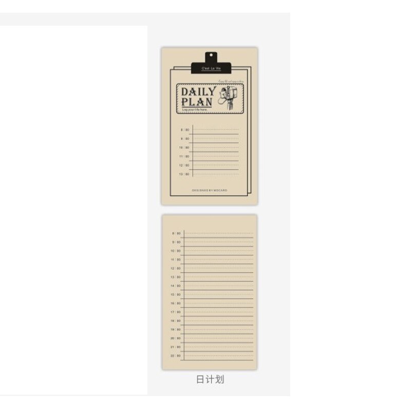 16 pakker simpelt kraftpapir lille teerbar note bog til at gøre listen plan notesbog månedlig kraft tidsplan bærbar bog: Dagsplan