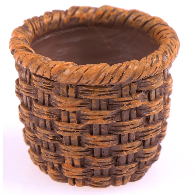 1/12 Mini Cute Dollhouse Rattan Frame Hand-woven Vegetable Food Storage Basket Dolls Miniature Decoration