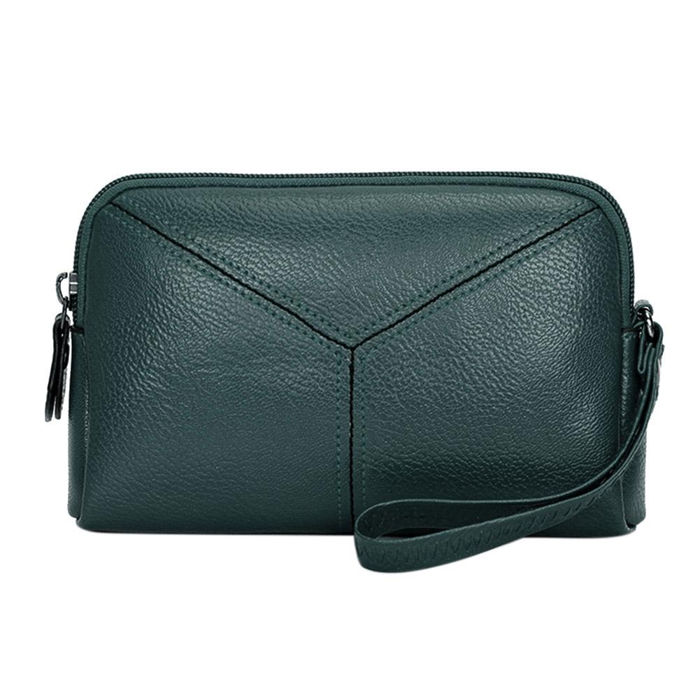 Mini sac pour téléphone multifonction en cuir PU pour femmes, Mini sac pour téléphone, pochette pour cartes, petit portefeuille pour dames, sac à main zippé: green