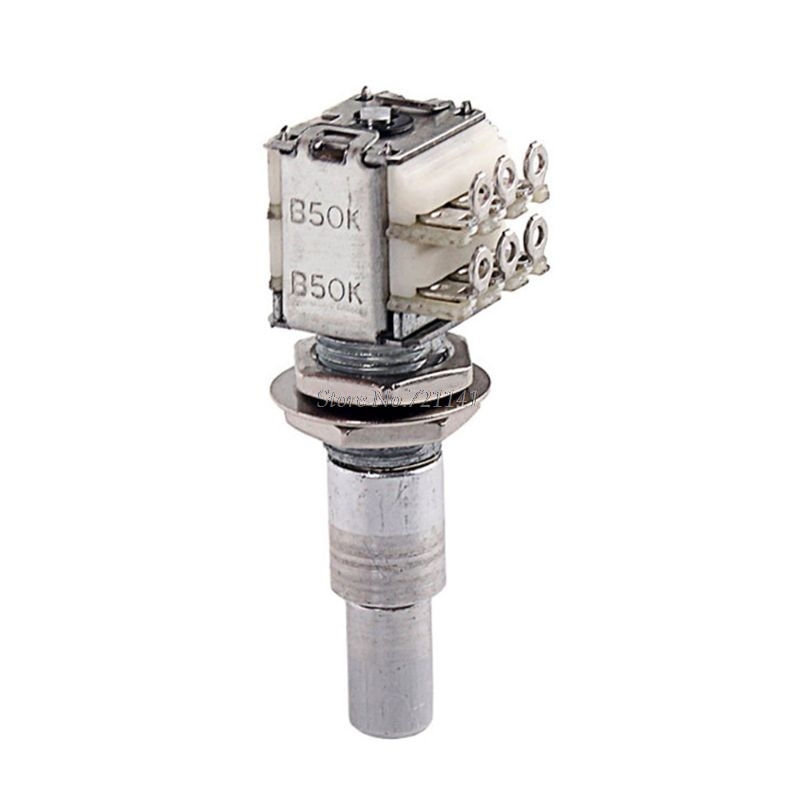 Potentiometer For Guitar Bass Mini Dual Pots Stacked Concentric Potentiometer Center Detent B50K &Whosale