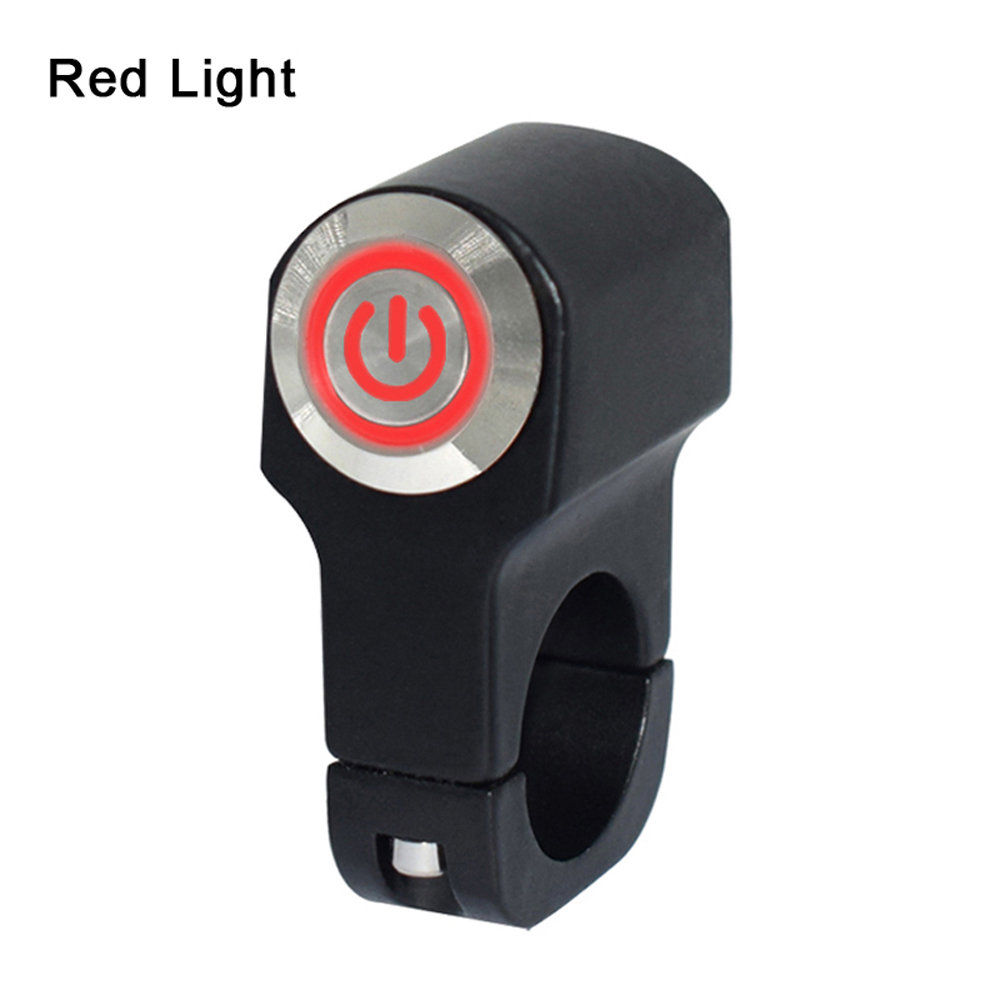 1" 24.5mm Motorcycle Switches Handlebar Mount Switch Headlight Hazard Brake Fog Light ON OFF Switch Button With Indicator Light: 1684-Redlight