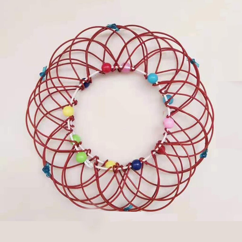 Multiple Changes Iron Hoop Ring Toy Small Iron Wire Circle Toy with Color Beads AN88