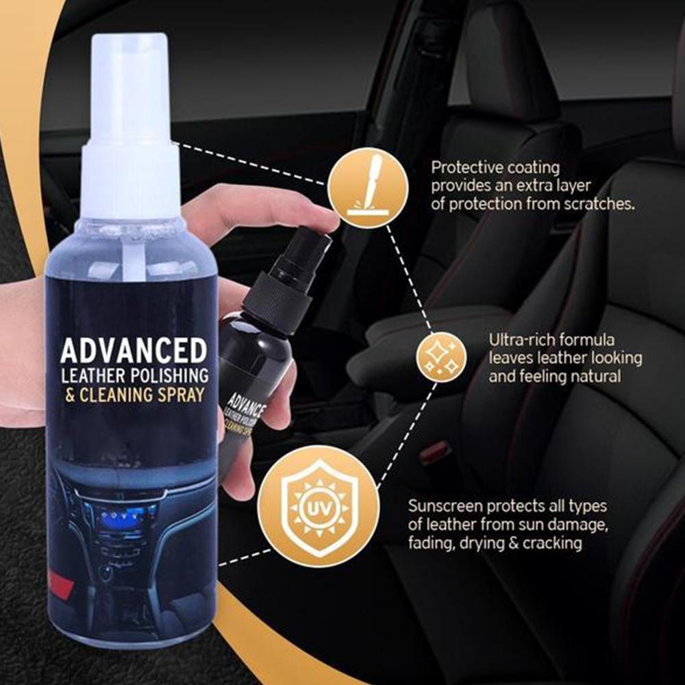 Car Interior Cleaner Agent Roof Fabric Flannel Leather Cleaning Wax Wax Cleaner Spraying Leather Polishing Coating Car Seat V7Z2