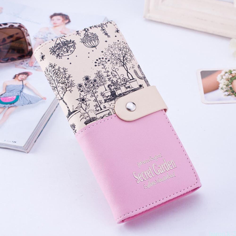 Women Cartoon PU Leather Wallet Purse Handbag Case Card Holder Bag Clutch Zipper: Pink