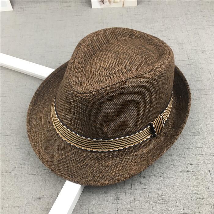 Stråhætte babyhatte børn jazz kasket spandhat solhætte sommerhat til piger drenge panama hat fotografering rekvisitter 50-54: 17