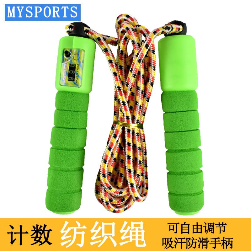 Springtouw Volwassen Teller Fitness Vrouwelijke Jonge Student Kinderen De Academische Test Voor De Junior High School Studenten Beroep: 518 Green Handle Count Jump Rope  Rope Random