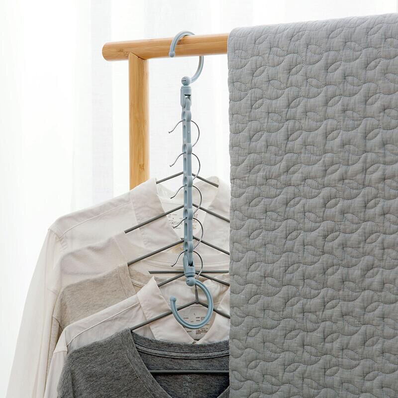 5 Holes Multifunctional Clothes Hanging Chain Metal Clothes Closet Hangers Shirts Tidy Hangers Save Space Clothing Organizer