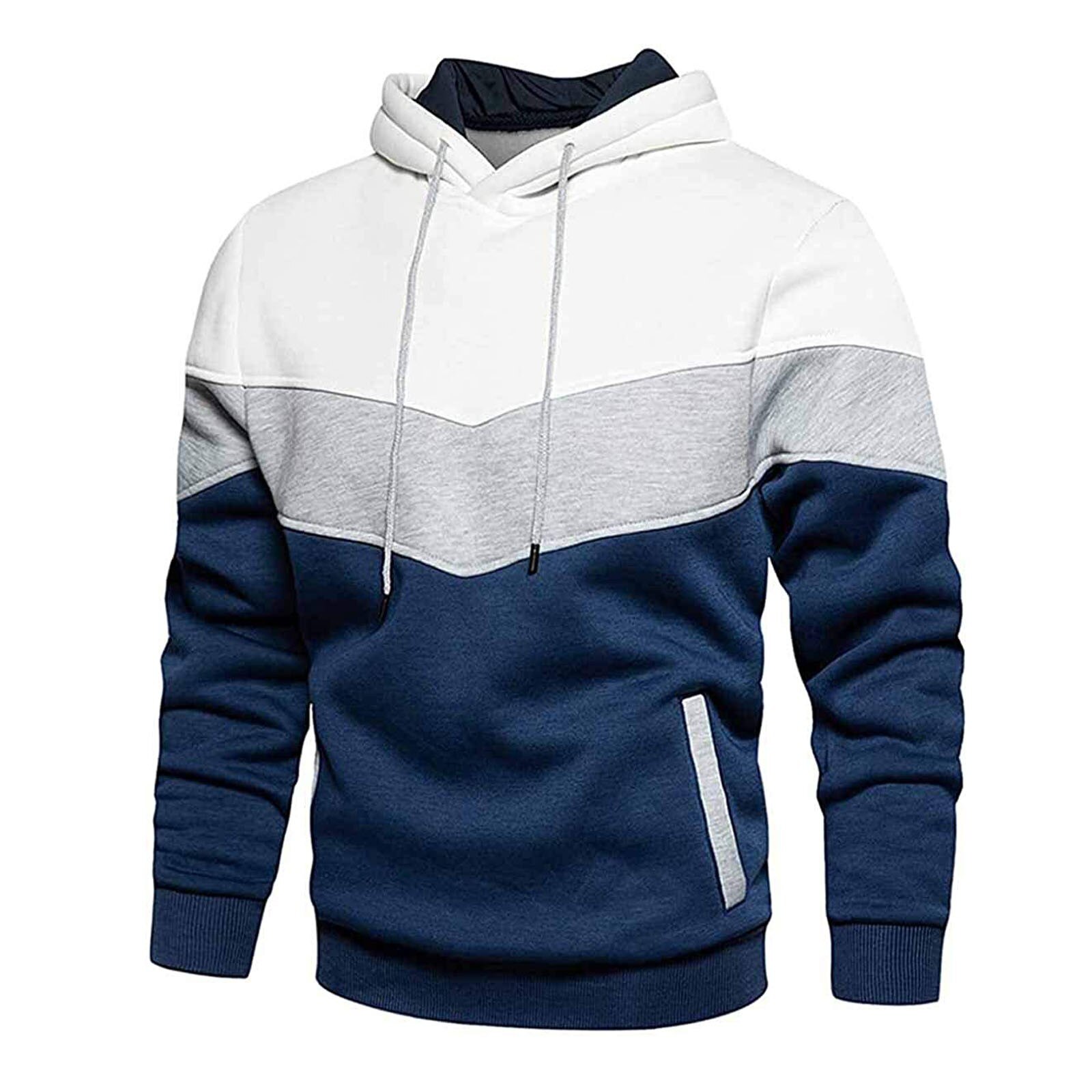 Frauen Herbst Und Winter Hoodie Sweatshirt Pullover Tops Bequeme Lange Hülse Colorblock Hoodie Männer Lauf Sweatshirt Tops: XXL / C