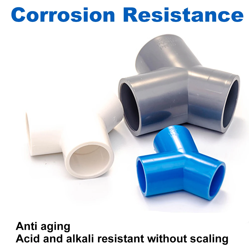 5PCS 3 Way Y Shaped PVC Connector 20/25/32/40/50mm Furniture Garden Irrigation System Parts Aquarium Fish Tank Pipe Tube Adapter