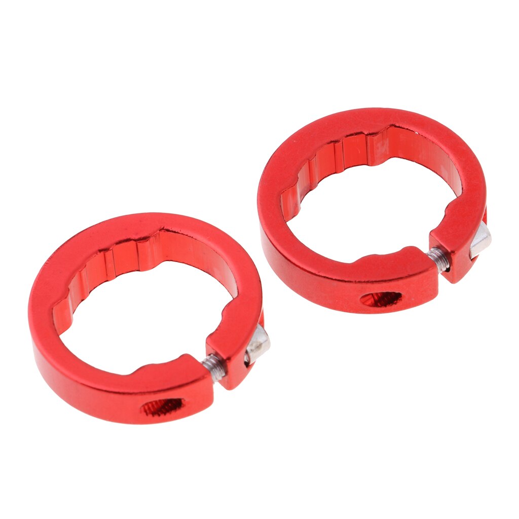 2pcs Alloy Bike Handlebar Grip Lock Ring End Locking Ring: Red 8mm