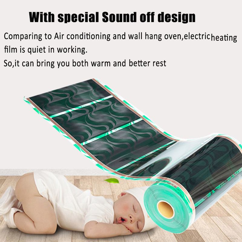 50cm x 0,5 M/2 M/4 M película de calefacción por suelo radiante infrarrojo lejano PTC fibra de carbono eléctrica alfombra de calentamiento de suelo película ahorro de energía