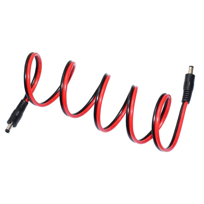 DC Power 12V 5.5mm x 2.5mm DC5525 to DC5525 Barrel Male Plug Connector Pigtail 14 AWG 3 ft.