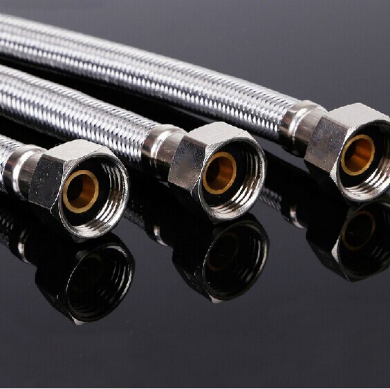 50 cm 1 paar 304 rvs Watertoevoerslang gebreide draad wastafel/wc sanitair slang badkamer onderdelen G 1/2 "B HJ-1154