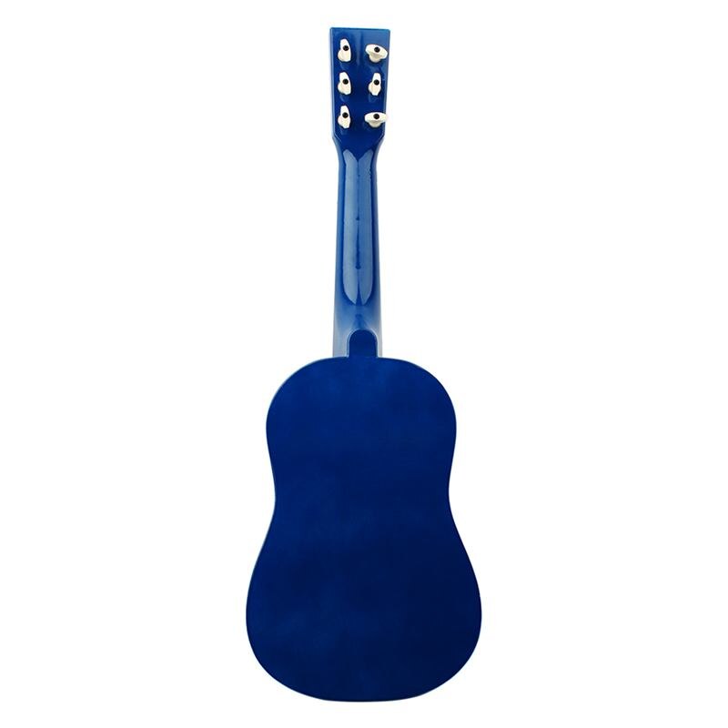 Irin mini 23 tums basswood 12 band 6 strängad akustisk gitarr med pick och strängar för barn/nybörjare (blå)