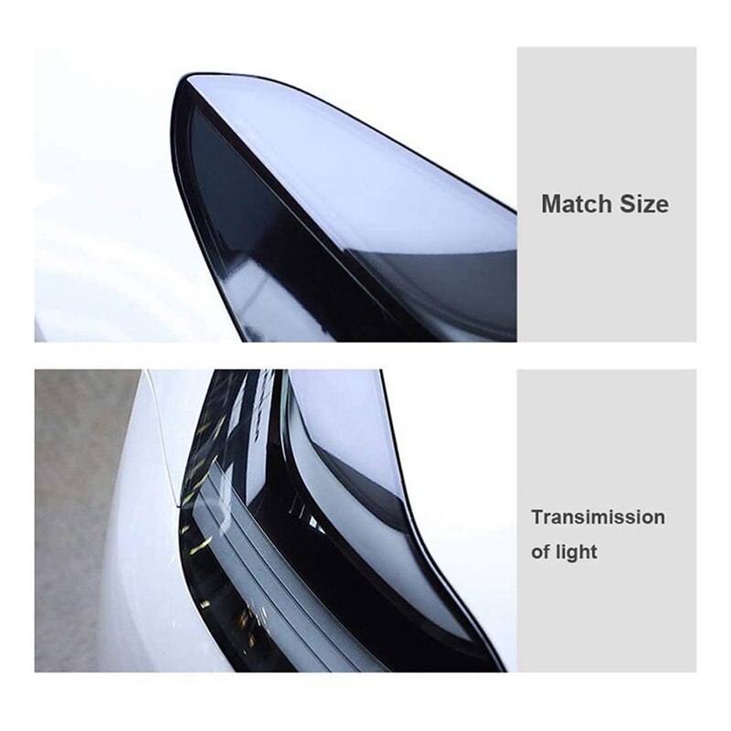 Car Front Headlight Cover TPU Protective Film for Tesla Model 3 Smoke Black