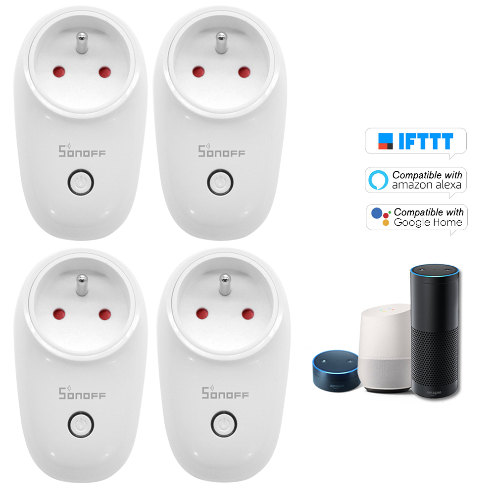 5 PCS SONOFF S26 ITEAD Wifi Smart Socket Draadloze Afstandsbediening Opladen Adapter Smart Home Stopcontacten EU Type E smart Timer: 4 Pcs