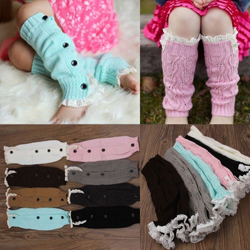 Pudcoco Girls Kids Cable Knit Ribbed Lace Frills Leg Warmers Legwarmers 8 Colours