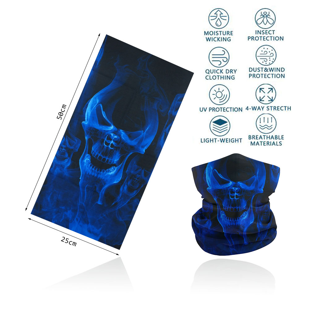 Ademend Schedel Halsbeenkap Voor Fietsen Wandelen Vissen Uv-bescherming Quickdry Zwart Bandana Mannen Vrouwen Art Printing Sjaal: YELLOW