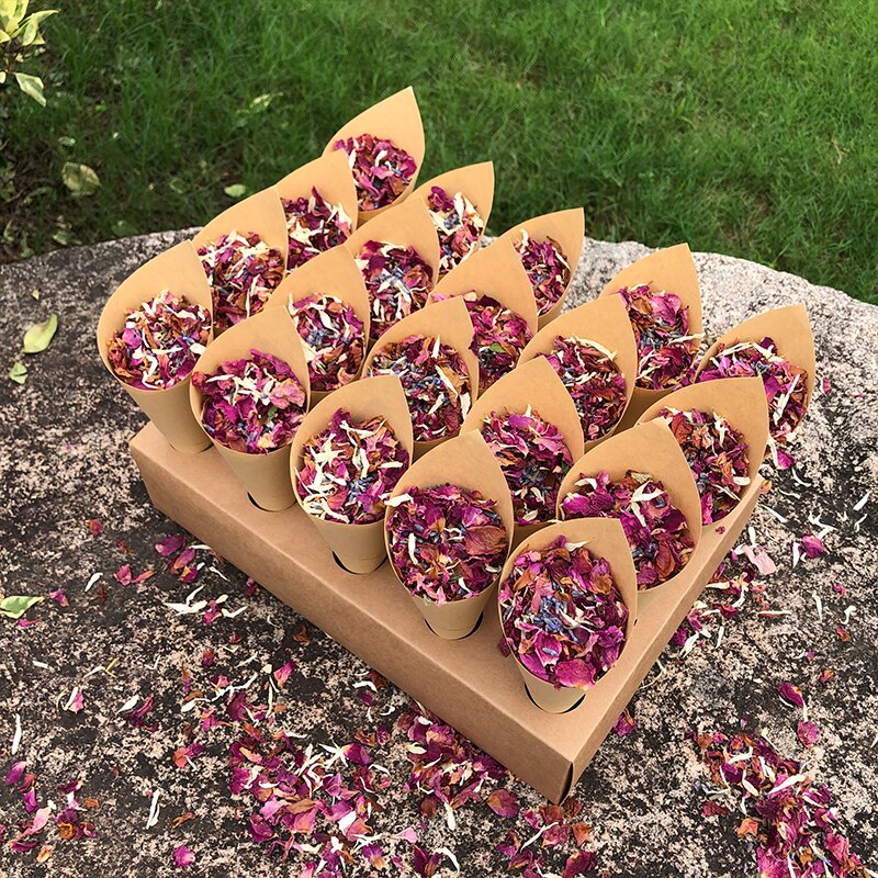 Confetti cone holder FEESTIGO natural confetti cones holder for wedding decoration White-Kraft confetti cones stand box tray