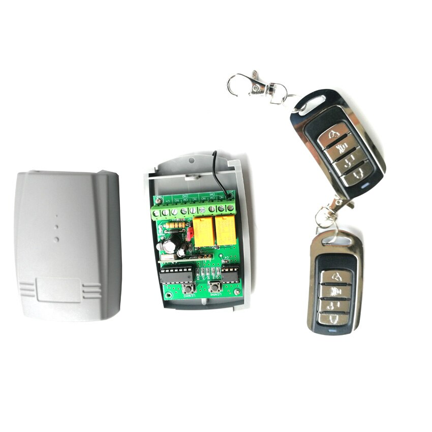 1 X Universele 433 mhz afstandsbediening ontvanger + 2X433 MHZ afstandsbediening voor gate/garage deur /sluiter deur/Automatische deur