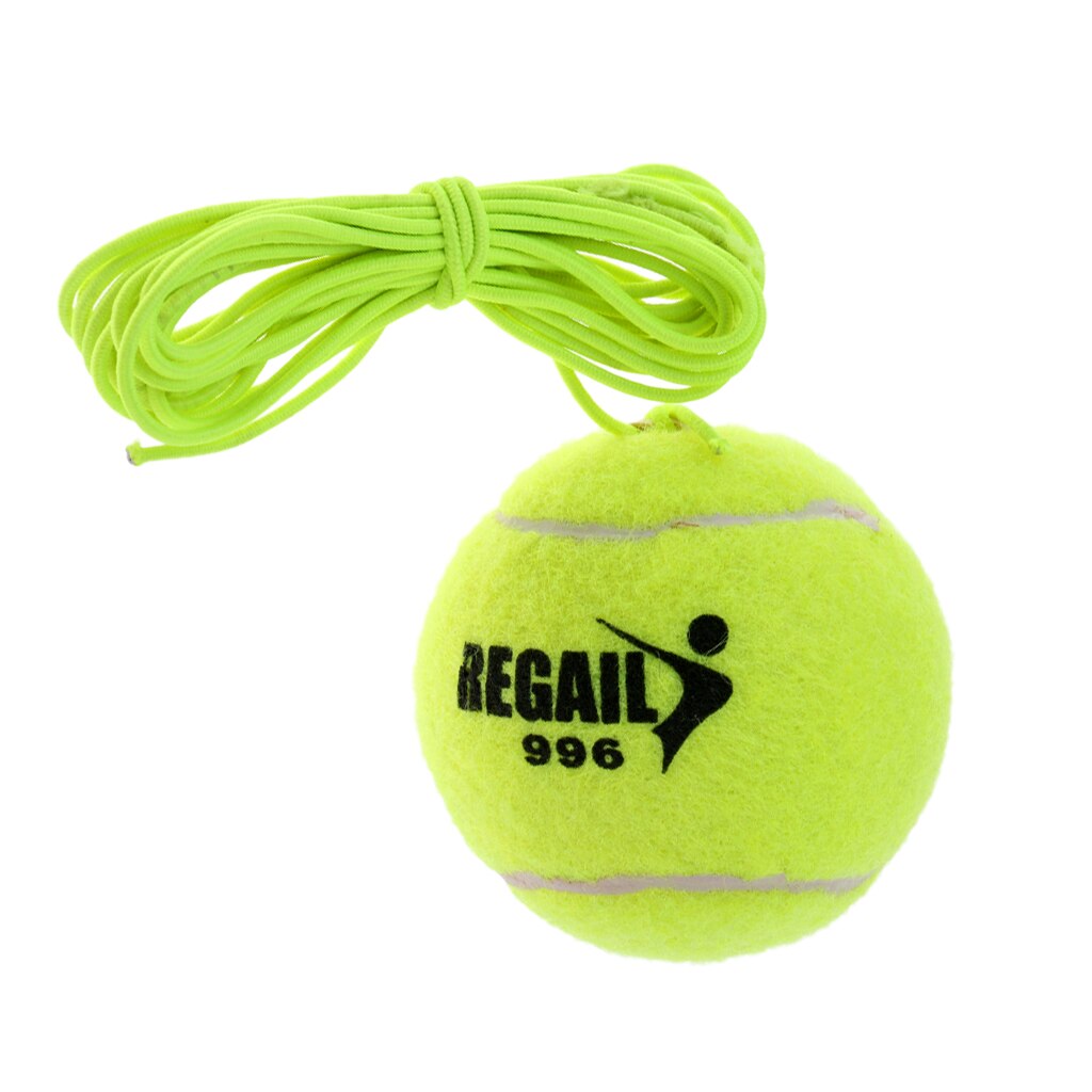 Bærbar elastisk tennisball med snor for tennistrener, grønn