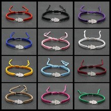 handgefertigt Geflochtene rot Gewinde Seil Armbinde Edelstahl Fatima Hand Charme Armbänder für Frauen Männer Paare Freundschaft Schmuck