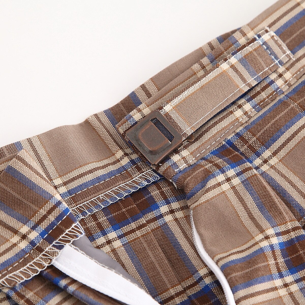 Khaki Pleated Skirt Autumn School Uniform Class Uniform All-match Orthodox JK Uniform Skirt Middle School Student Plaid Skirt