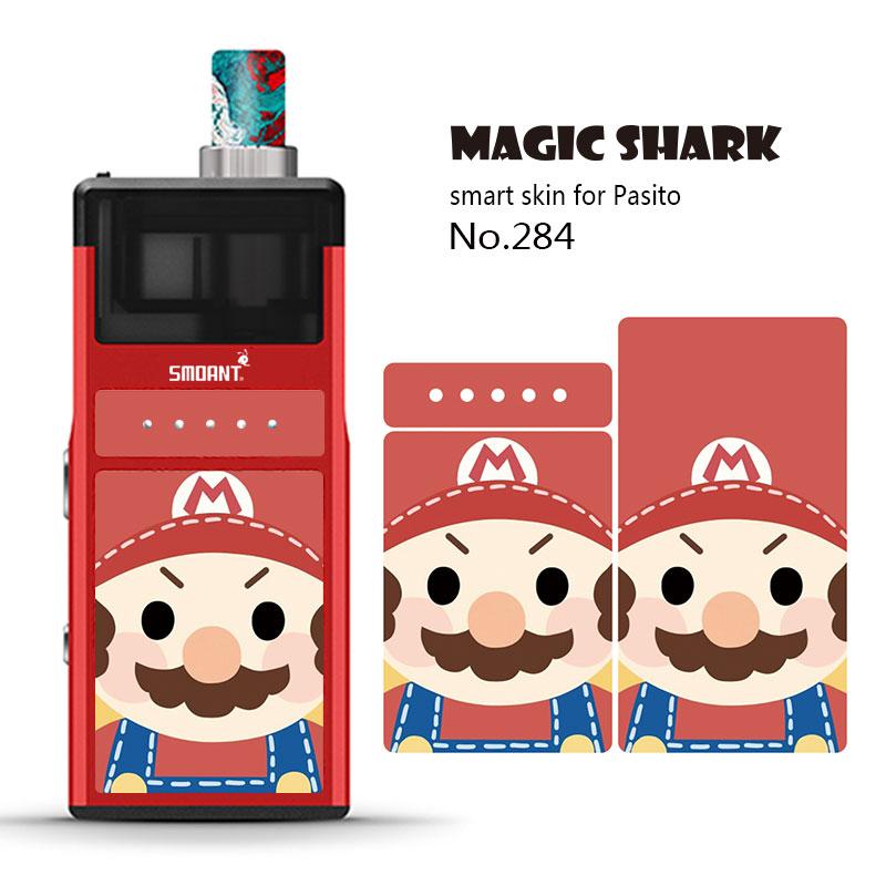 Magic Shark Cartoon Duck Mario Tiger Fox Weave Ultra Thin Skin Film Cover Pod Vape Sticker Case for Smoant Pasito: 284