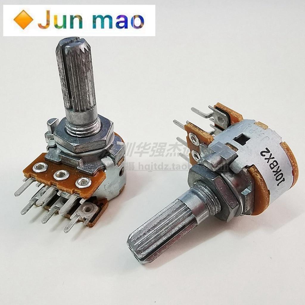 Japan Alps Dual 6-Pin Volume Potentiometer A10k B10k 50K 100K