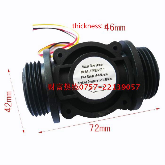 1pcs DN25 Water flow sensor 1 inch diameter pulse meter Flowmeter