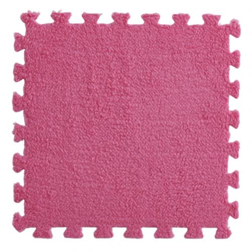 1pc 30*30cm eva skummåtte plys puslespil legemåtter skum shaggy fløjl tæppe dekorativt børneværelse til kravle legetøj 12- farver: Rosenrød