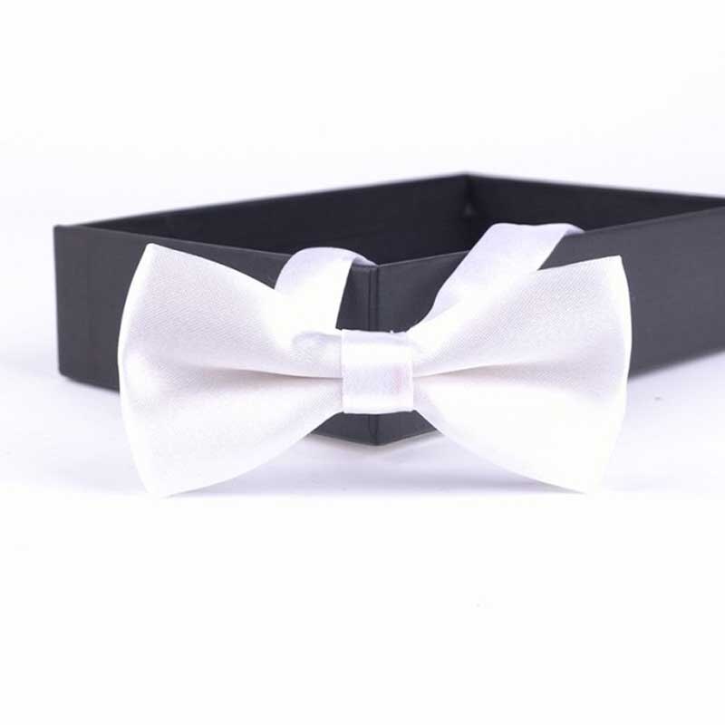 Solid Parent-Child Bow tie Charming Kids Pets Adult Family Butterfly Satin Party Dinner Wedding Cute bow tie Accessory: Kid White