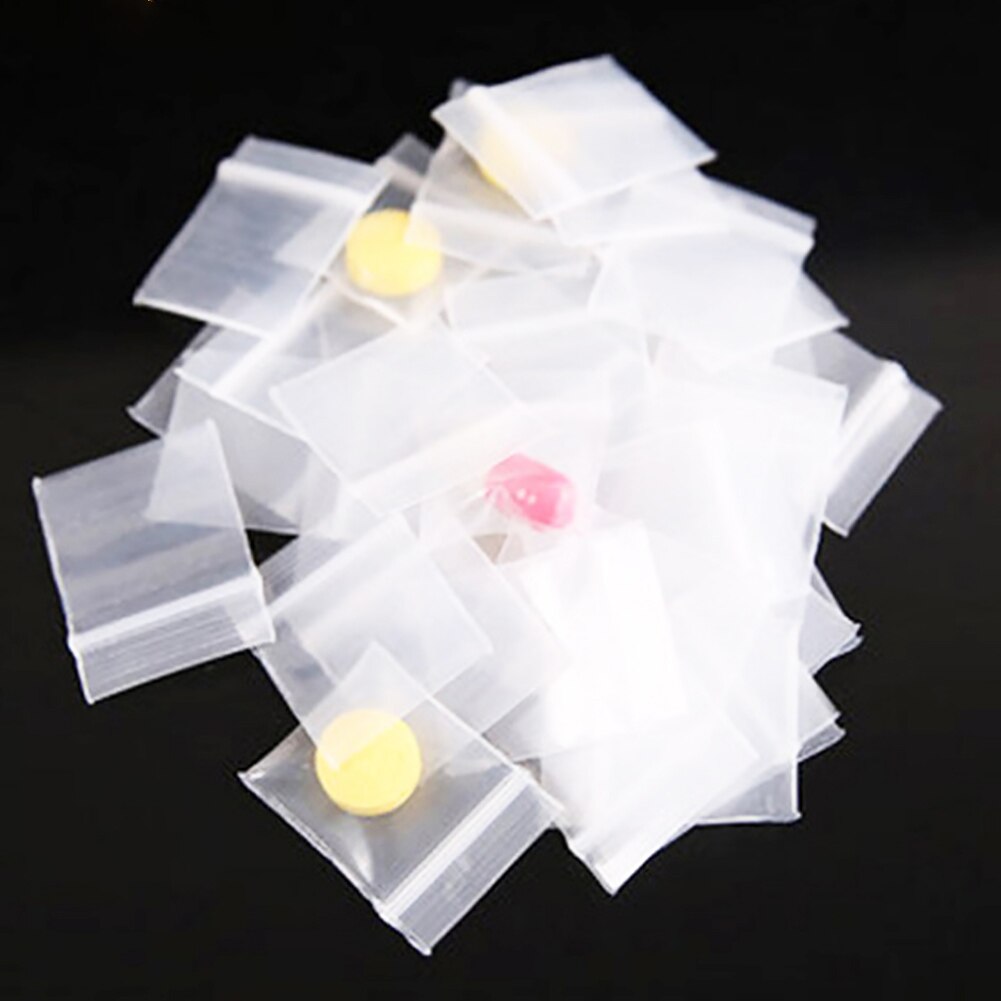 200 stk gjenlukkbare zip-lås-poser selvforseglende klar plast poly ziplock-pose matoppbevaringspakke gjenlukkbar vakuum-frisk pose