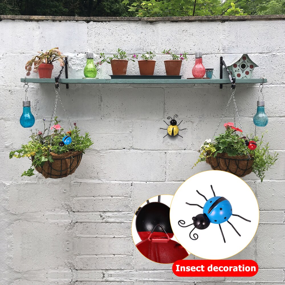 3 stk insekt hængende indretning farverigt metal jern væg kunst til hjemmet haven