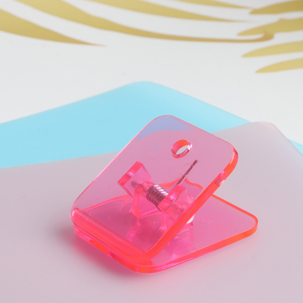 Clips de couture en plastique, 10 pièces, Clip d&#39;angle acrylique, reliure à longue queue pour fournitures de couture, Clip de chemise, pinces pour tissu: transpt pink 10pcs