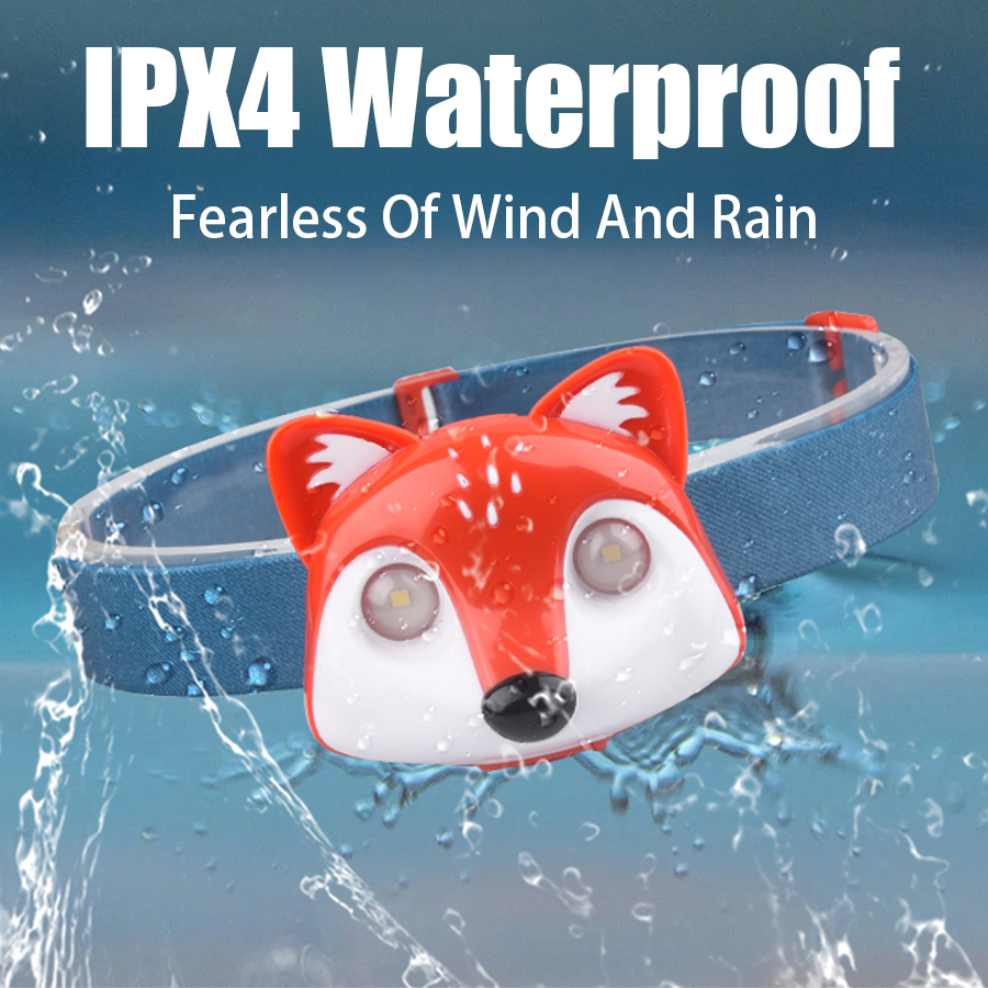 Cute Animal Headlamps Kid Running Riding Light USB Charging with Children Headlight Kids Flashlight Cartoon Animal Lantern