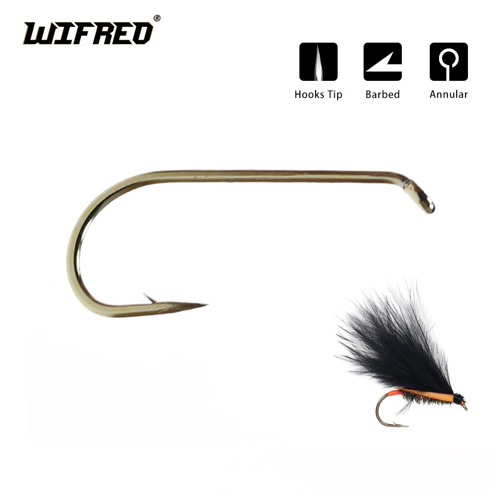 WIFREO 50/100 pièces hameçons de pêche à la mouche à longue tige sec, humide, nymphe et crevettes Caddis Pupa Streamer hameçon mouche attachant hameçon