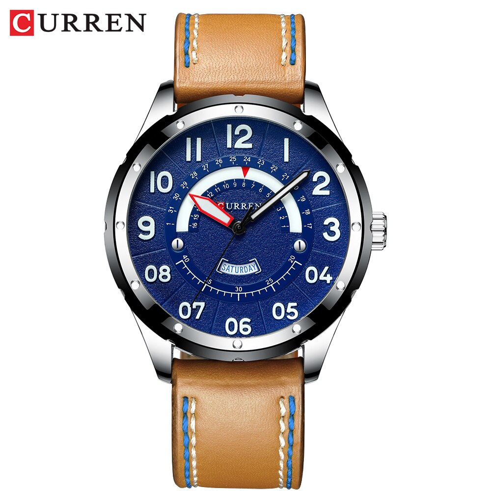 Polshorloge Mannen Luxe Mode Lederen Horloges Voor Mannen Klok Kalender Datum Quartz Horloge Mannelijke Ongedwongen Horloge