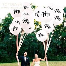 10 stuks Ronde Witte Print Mr & Mrs Latex Ballonnen Bruid om Liefde Engagement Kip Huwelijksviering Decor Party levert