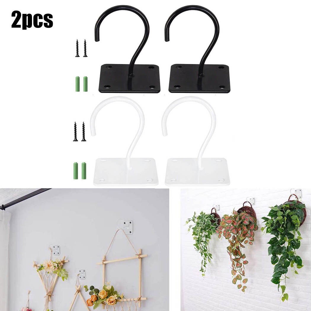 Ganchos para el techo, soporte de pared para plantas de jardín, cesta colgante, almacenamiento para el hogar, , 2 uds.,