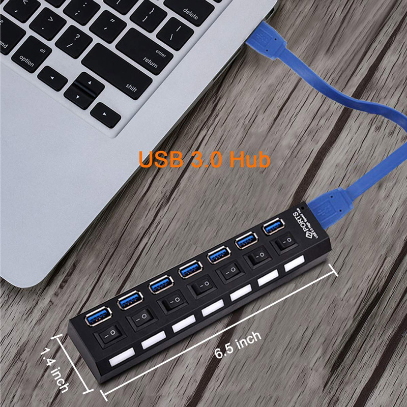 USB 3.0 HUB 4 Port USB HUB USB Splitter Power Adapter with Individual Power Switches for Computer Laptop Accessories HUB USB 3.0