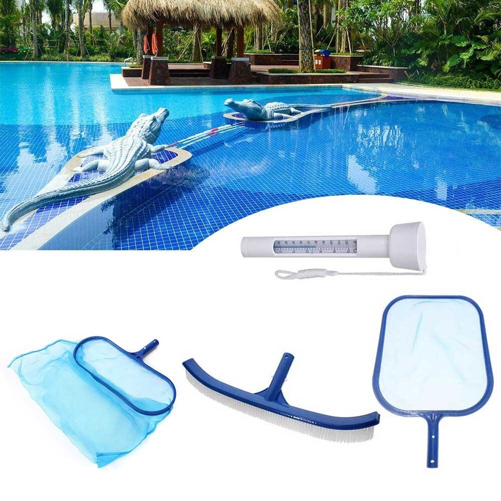 4pc Pool Supplies Pool Deep Bag Rake Leaf Skimmer Set For Cleaning Swimming 2ml Salvage Swimming Pool & Accessories #3