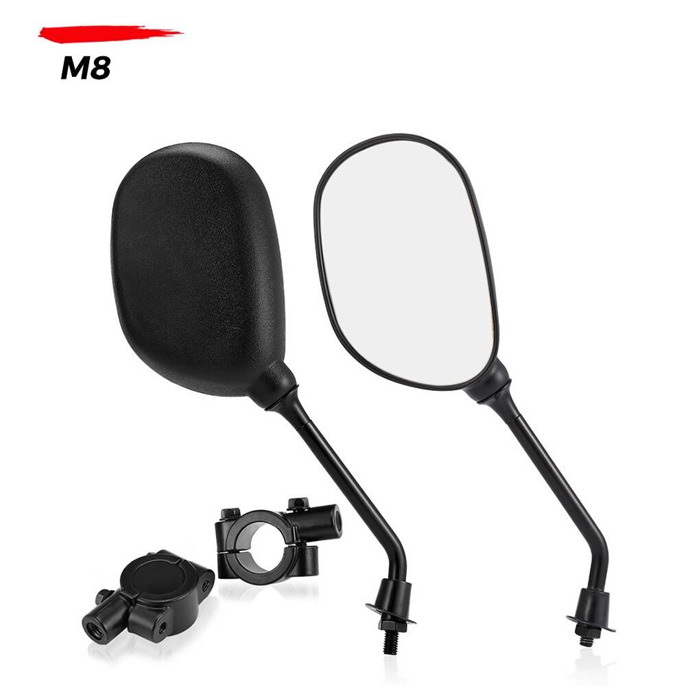 ATV Universal Rear View Mirrors w/ 7/8” Handlebar Mounts for Polaris Sportsman 400 500 850 for Can-Am DS250 for Yamaha FZ-8: M8